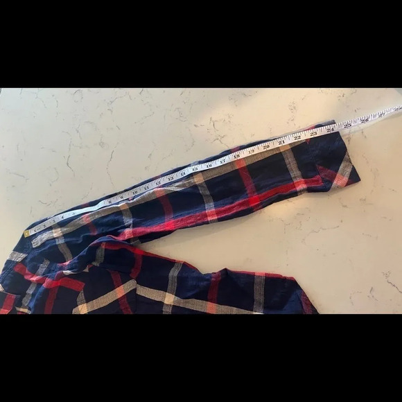 Skies Are Blue Lawler Plaid Navy and Red Long Sleeve Shirt - Picture 12 of 12
